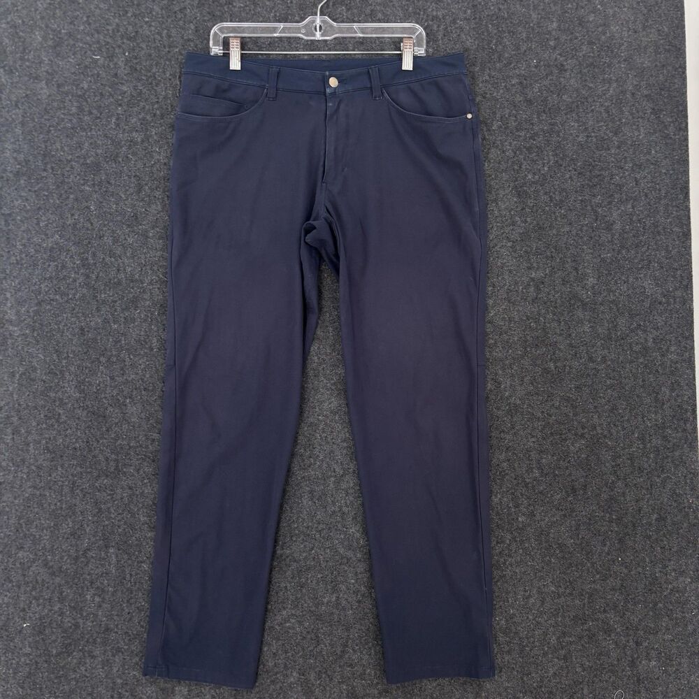 Lululemon ABC Classic Fit Pants Men's 34x30 Navy Blue 5 Pocket Stretch Chino